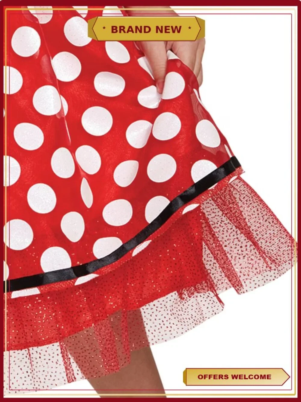 Disguise Disney Minnie Mouse Classic Costume Girls Size S 6/6X Halloween